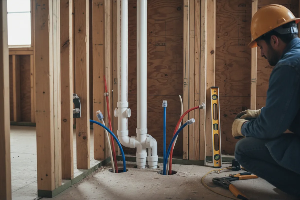 Drain and supply rough-in during Leak Detection in Kennedale