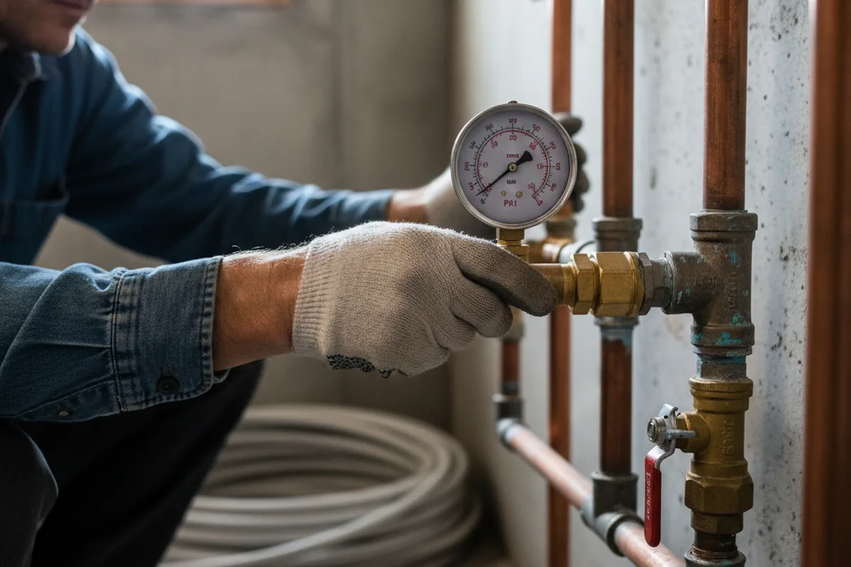 Pressure testing a repaired line during Water Line Repair in Kennedale