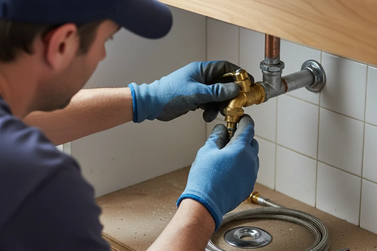 Shutoff valve and fitting work during Burst Pipe Repair in Kennedale